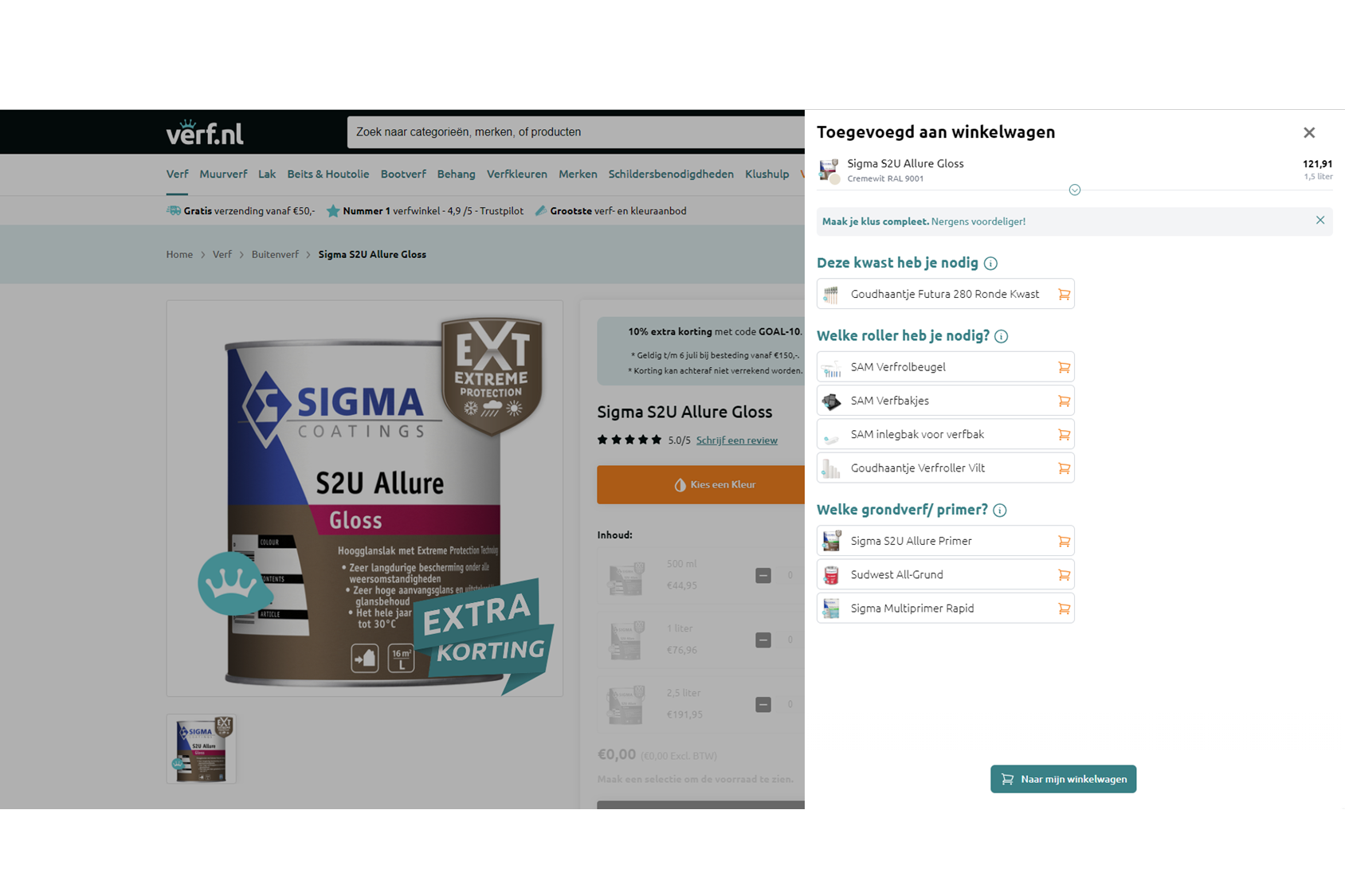 Geavanceerde cross upselling – Verf.nl